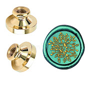 Wax Seal Brass Stamp Head, for Wax Seal Stamp, Flower Pattern, 25x14.5mm(AJEW-WH0209-594)