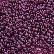 TOHO Round Seed Beads, Japanese Seed Beads, Matte, (332F) Cranberry Gold Luster, 11/0, 2.2mm, Hole: 0.8mm, about 5555pcs/50g(SEED-XTR11-0332F)
