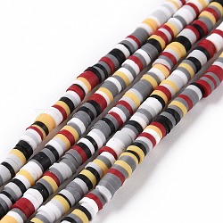 Handmade Polymer Clay Beads Strands, for DIY Jewelry Crafts Supplies, Heishi Beads, Disc/Flat Round, Gray, 3x0.6~1.2mm, Hole: 1.6~1.8mm, about 412pcs/strand, 15.94 inch(40.5cm)(CLAY-R089-3mm-012)
