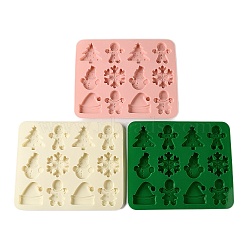 Christmas Rectangle Cake DIY Food Grade Silicone Mold, Cake Molds (Random Color is not Necessarily The Color of the Picture), Random Color, 198x238x8mm, Inner Diameter: 50~59x47~51mm(DIY-K075-08)