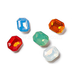 Opal Style K9 Glass Rhinestone Cabochons, Pointed Back & Back Plated, Octagon Rectangle, Mixed Color, 10x8x4mm(RGLA-J018-B-NC)