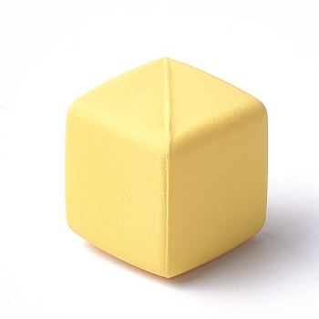 Acrylic Pendants, Rubberized, Cube, Yellow, 14.5x14.5x14.5mm, Hole: 3.5mm