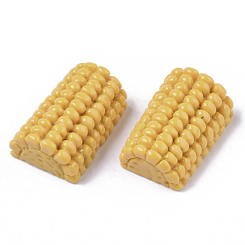 Opaque Resin Decoden Cabochons, Corn, Imitation Food, Goldenrod, 29x19x12mm