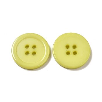 Resin Buttons, Dyed, Flat Round, Light Green, 20x3mm, Hole: 2mm, 195pcs/bag