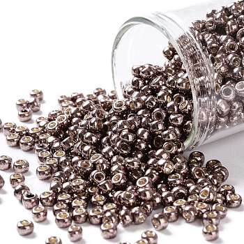 TOHO Round Seed Beads, Japanese Seed Beads, (PF556) PermaFinish Mauve Metallic, 8/0, 3mm, Hole: 1mm, about 222pcs/10g
