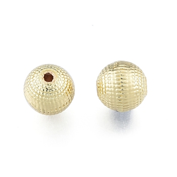 Alloy Beads, Cadmium Free & Lead Free, Round, Light Gold, 8mm, Hole: 1.4mm