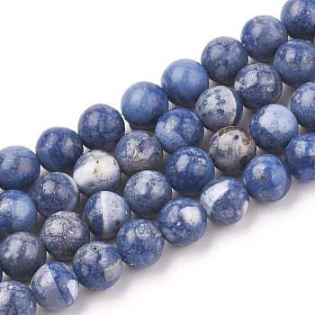 Synthetic Coral Beads Strands, Dyed, Round, Blue, 6x5.5~6mm, Hole: 1mm, about 70pcs/strand, 15.7 inch
