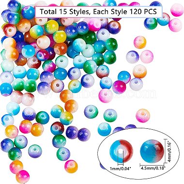 Spray Painted Resin Beads(RESI-NB0001-23)-2