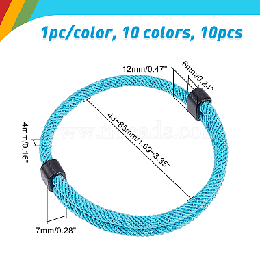 CHGCRAFT 10Pcs 10 Colors Braided Rope Nylon Cord Bracelet(BJEW-CA0001-05)-2