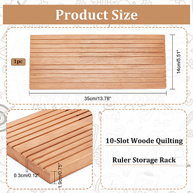 Support de rangement personnalisé pour règle de quilting en bois à fente 10(RDIS-WH0011-21B)-2