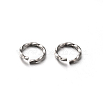 Tarnish Resistant 304 Stainless Steel Open Twisted Jump Rings, Round, Stainless Steel Color, 18 Gauge, 8x1mm, Inner Diameter: 6mm(STAS-E088-10)