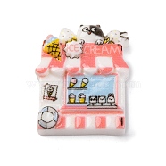 Ice Cream Cart Opaque Resin Store Decoden Cabochons, Light Coral, 29x24x7mm(CRES-Z008-02A)