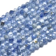 Natural Kyanite/Cyanite/Disthene Beads Strands, Round, Faceted, 2.5mm, Hole: 0.5mm, about 158pcs/Strand, 15.55 inch(39.5cm)(G-P438-C03-2.5mm)