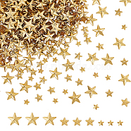 600Pcs 3 Style Star Brass Cabochons, Costume Accessories, for Clothes, Bag Pants, Shoes, Golden, 4~10x4~10x1.5~2mm, 200pcs/style(FIND-AR0002-57)