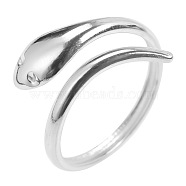Vintage Stainless Steel Snake Couple Ring, Open Cuff Rings for Men and Women, Stainless Steel Color(LV1514-1)