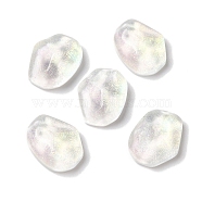 K9 Glass Cabochons, with Glitter Powder, Potato, White, 8x6.3x3.2mm(GGLA-Z003-06B-001JW)