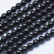 Natural Black Tourmaline Beads Strands, Round, 4mm, Hole: 1mm, about 100pcs/strand, 15.7 inch(40cm)(G-E444-27-4mm)