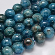 Natural Apatite Round Bead Strands, 10mm, Hole: 1mm, about 41pcs/strand, 15.5 inch(G-M304-14-10mm)