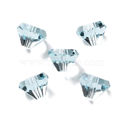 K9 Glass, Imitation Austrian Crystal Beads, Faceted, Diamond, Light Blue, 5.5x8x8mm, Hole: 1.2mm(GLAA-R001-04B)