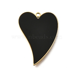 304 Stainless Steel Heart Charms, with Plastic Imitation Shell, Ion Plating(IP), Golden, 25x18.3x1mm, Hole: 1.4mm(STAS-Q348-11B-G)