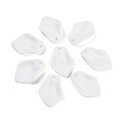 Spray Painted Acrylic Pendants, Pearlized, Petaline, White, 25mm, about 10 pcs/set(FIND-PW0024-15C-1)