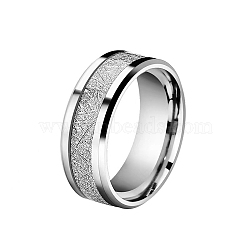 Stainless Steel Finger Ring for Men, Stainless Steel Color, US Size 7 1/4(17.5mm)(PW-WGD358B-02)