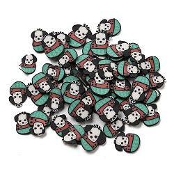 Handmade Polymer Clay Beads, No Hole, Dog, Medium Sea Green, 5.5~6.5x4~5.5x1.5mm, about 27777pcs/500g(CLAY-P003-07A)