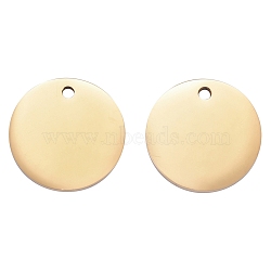 304 Stainless Steel Pendants, Manual Polishing Double Sided, Blank Stamping Tags, Flat Round, Golden, 20x1.8mm, Hole: 1.8mm(STAS-I140-15B-G)