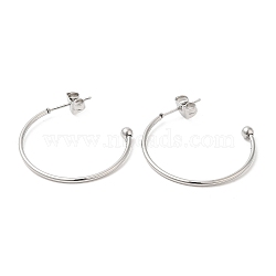 Non-Tarnish 304 Stainless Steel Stud Earring, Half Hoop Ear Stud, Stainless Steel Color, 26x3x26mm(EJEW-H134-02B-P)