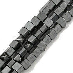 Non-magnetic Synthetic Hematite Beads Strands, Regular Cubic Cone, 4x4x5mm, Hole: 2.5mm, about 101pcs/strand, 16.14''(41cm)(G-I365-13)