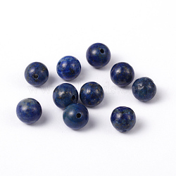 Natural Lapis Lazuli Round Beads, Lapis Lazuli, 8mm, Hole: 1mm(X-G-M169-8mm-05)