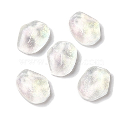 K9 Glass Cabochons, with Glitter Powder, Potato, White, 8x6.3x3.2mm(GGLA-Z003-06B-001JW)