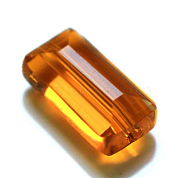 K9 Glass, Imitation Austrian Crystal Beads, Grade AAA, Faceted, Rectangle, Dark Orange, 10x15.5x7mm, Hole: 0.9~1mm(SWAR-F081-10x16mm-12)