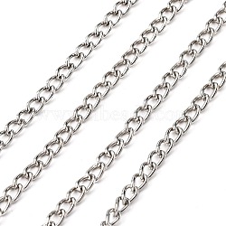 Iron Twisted Chains Curb Chains, Unwelded, Platinum, 5.5x3.5x1mm(X-CHS007Y-01-P-NF)