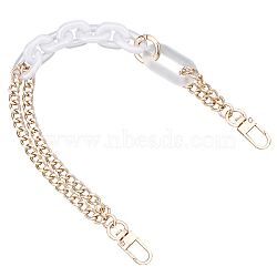 Resin Bag Handles, with Alloy Clasps, for Bag Straps Replacement Accessories, White, 36cm(FIND-WH0068-34)