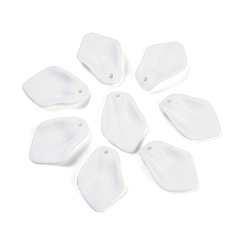 Spray Painted Acrylic Pendants, Pearlized, Petaline, White, 25mm, about 10 pcs/set