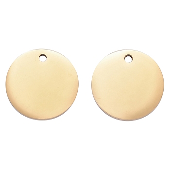 304 Stainless Steel Pendants, Manual Polishing Double Sided, Blank Stamping Tags, Flat Round, Golden, 20x1.8mm, Hole: 1.8mm