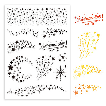Custom PVC Plastic Clear Stamps, for DIY Scrapbooking, Photo Album Decorative, Cards Making, Star, 160x110x3mm