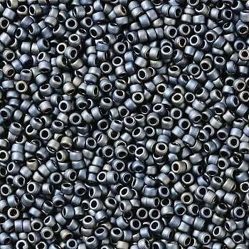 TOHO Round Seed Beads, Japanese Seed Beads, (612) Matte Color Gun Metal, 15/0, 1.5mm, Hole: 0.7mm, about 3000pcs/10g
