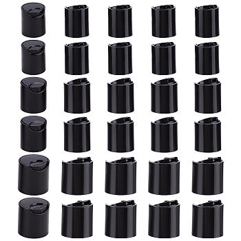 30Pcs 3 Style PP Plastic Press Caps, Replacement Disc Top, Dispensing Lotion Bottle Closure, Column, Black, 20.5~26.5x22~27mm, Inner Diameter: 18~24.5mm, 10pcs/style