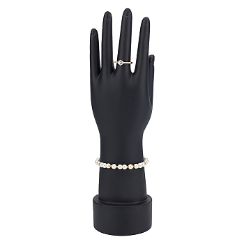 Plastic Female Mannequin Left Hand Wedding Gloves Display Holder, Jewelry Bracelet Gloves Ring Necklace Display Organizer Stand, Black, 7.7x7.6x28cm