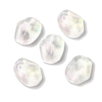 K9 Glass Cabochons, with Glitter Powder, Potato, White, 8x6.3x3.2mm