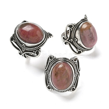 Natural Rhodonite Adjustable Rings(RJEW-I108-02AS-13)-4