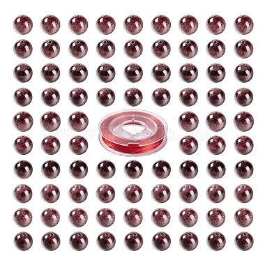 100pcs 8mm perles de grenat(DIY-LS0002-14)-2