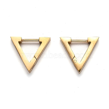 304 Stainless Steel Triangle Huggie Hoop Earrings(STAS-J033-02A-G)-2