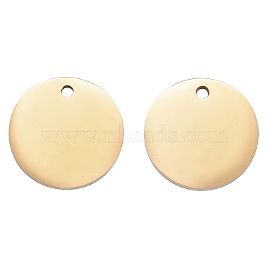 Golden Flat Round 304 Stainless Steel Pendants