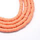 Flat Round Eco-Friendly Handmade Polymer Clay Bead Spacers(X-CLAY-R067-4.0mm-19)-1