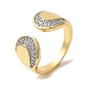 Rack Plating Brass Micro Pave Clear Cubic Zirconia Cuff Rings for Women(RJEW-G325-13F-GP)-1