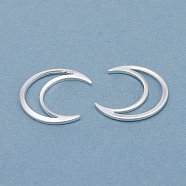 Brass Linking Rings, Long-Lasting Plated, Moon, 925 Sterling Silver Plated, 16x14x1mm, Inner Diameter: 14x3mm(KK-Y003-52S)