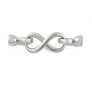 Brass Fold Over Clasps, Infinity, Platinum, 39mm(KK-U056-06P)